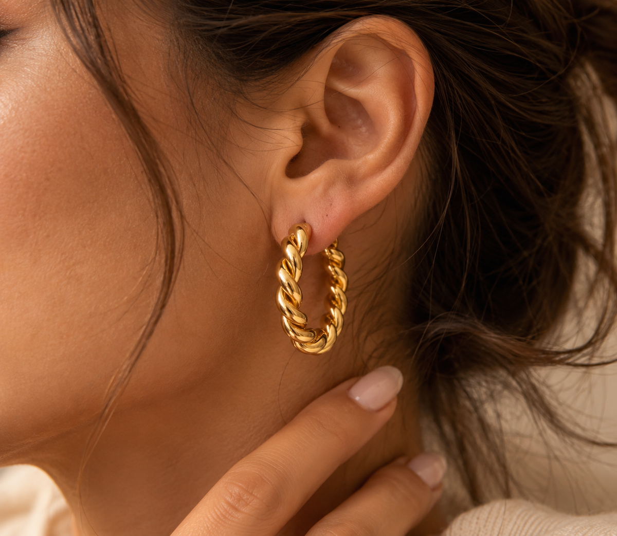 Pendientes Trenza Dorada