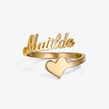 Anillo con nombre y corazón