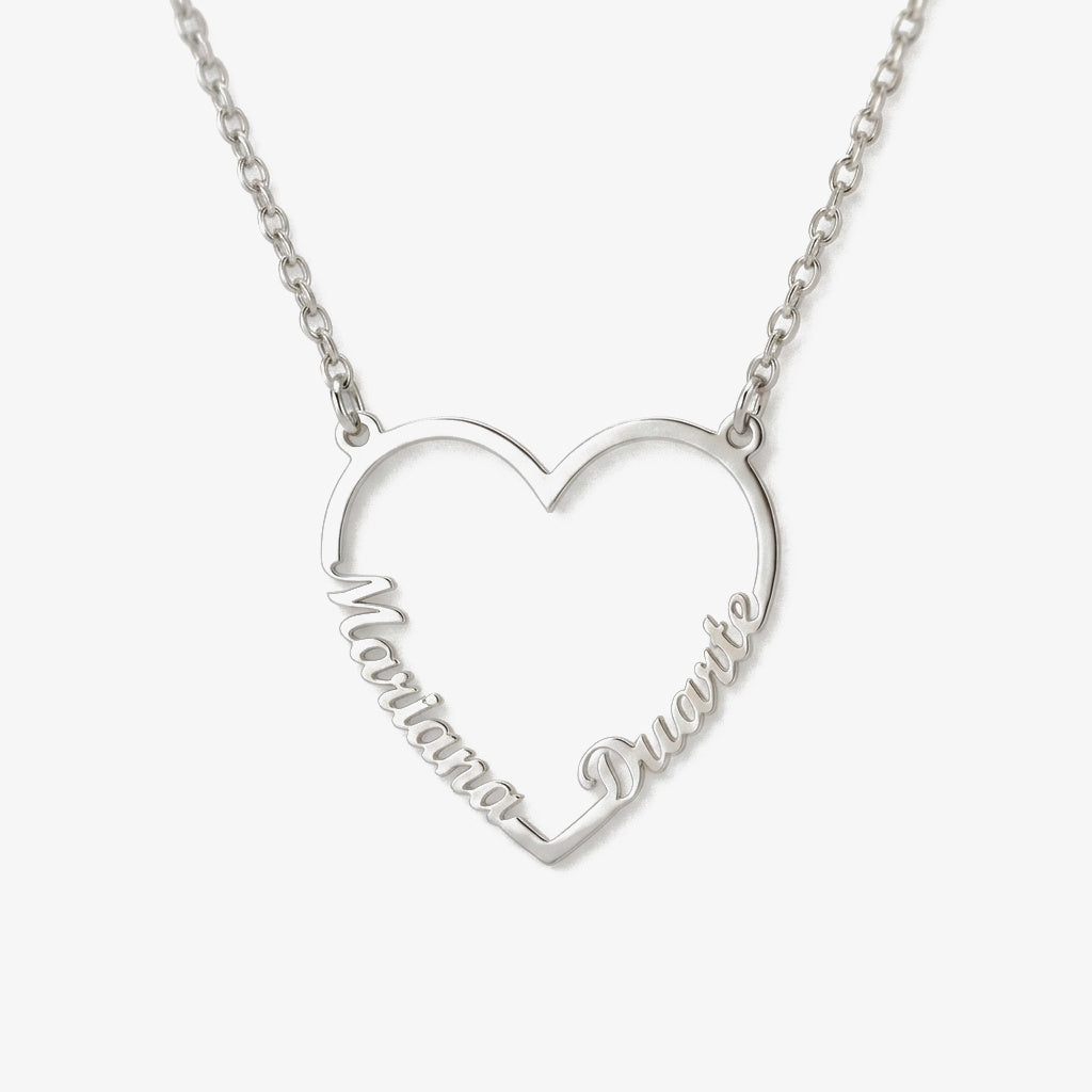 Collar Corazón con Dos Nombres