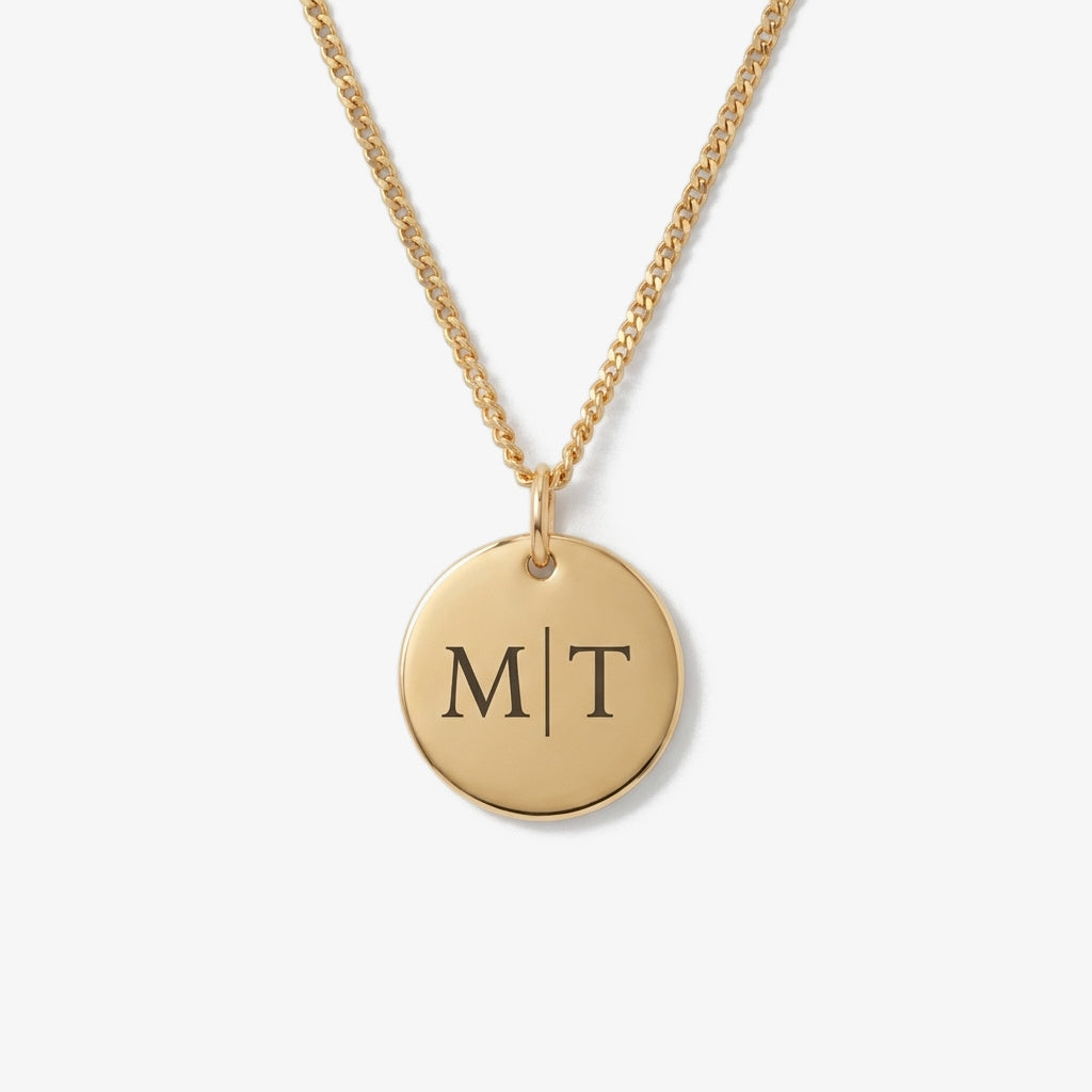 Colar Medalha com Duas Iniciais