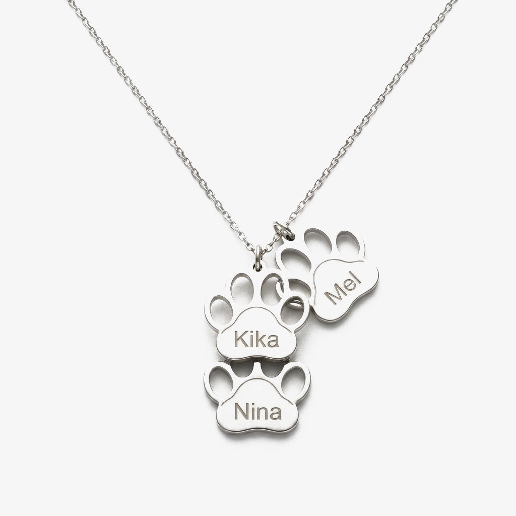Colar Patitas con Nombre