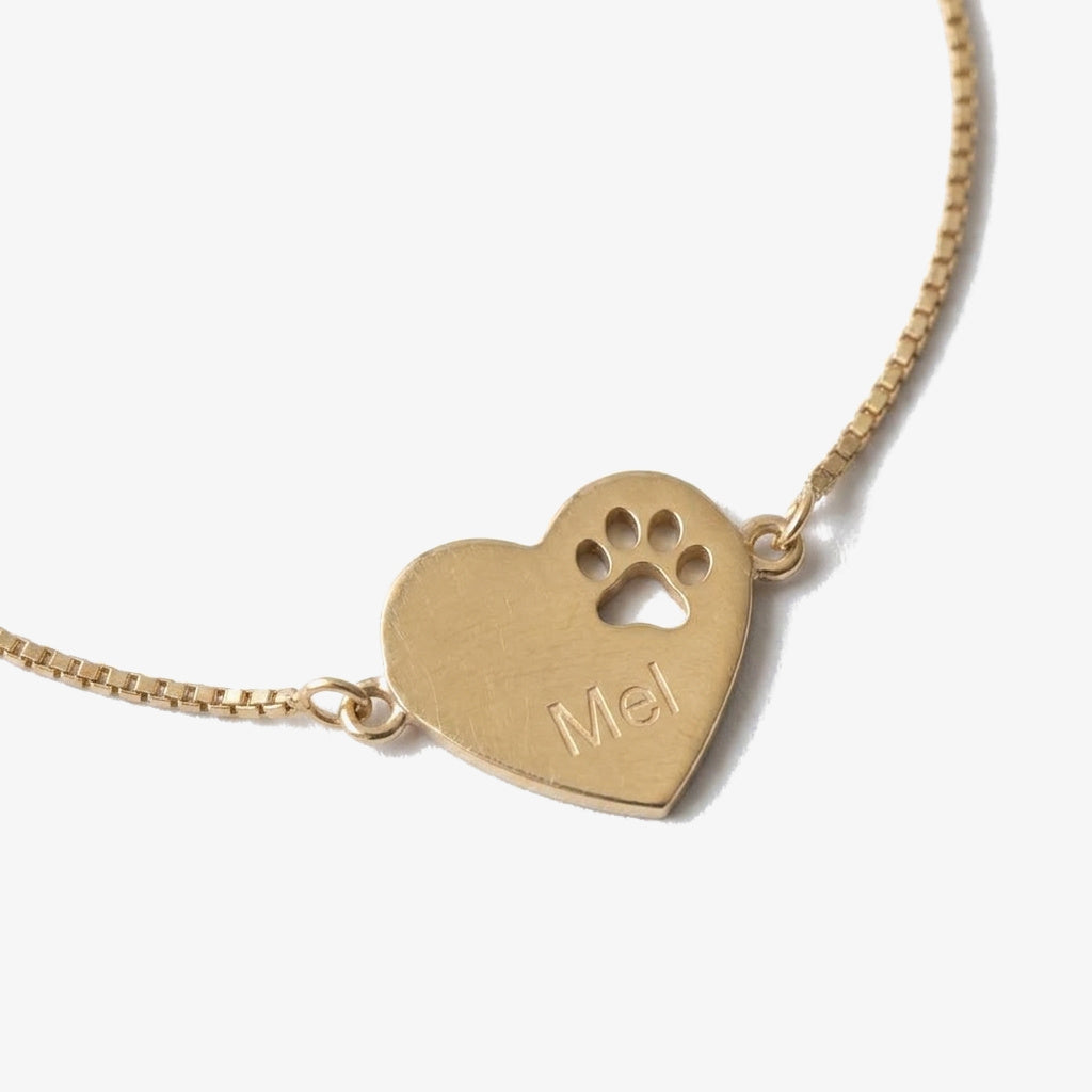 Pulsera Corazón con Huella y Nombre