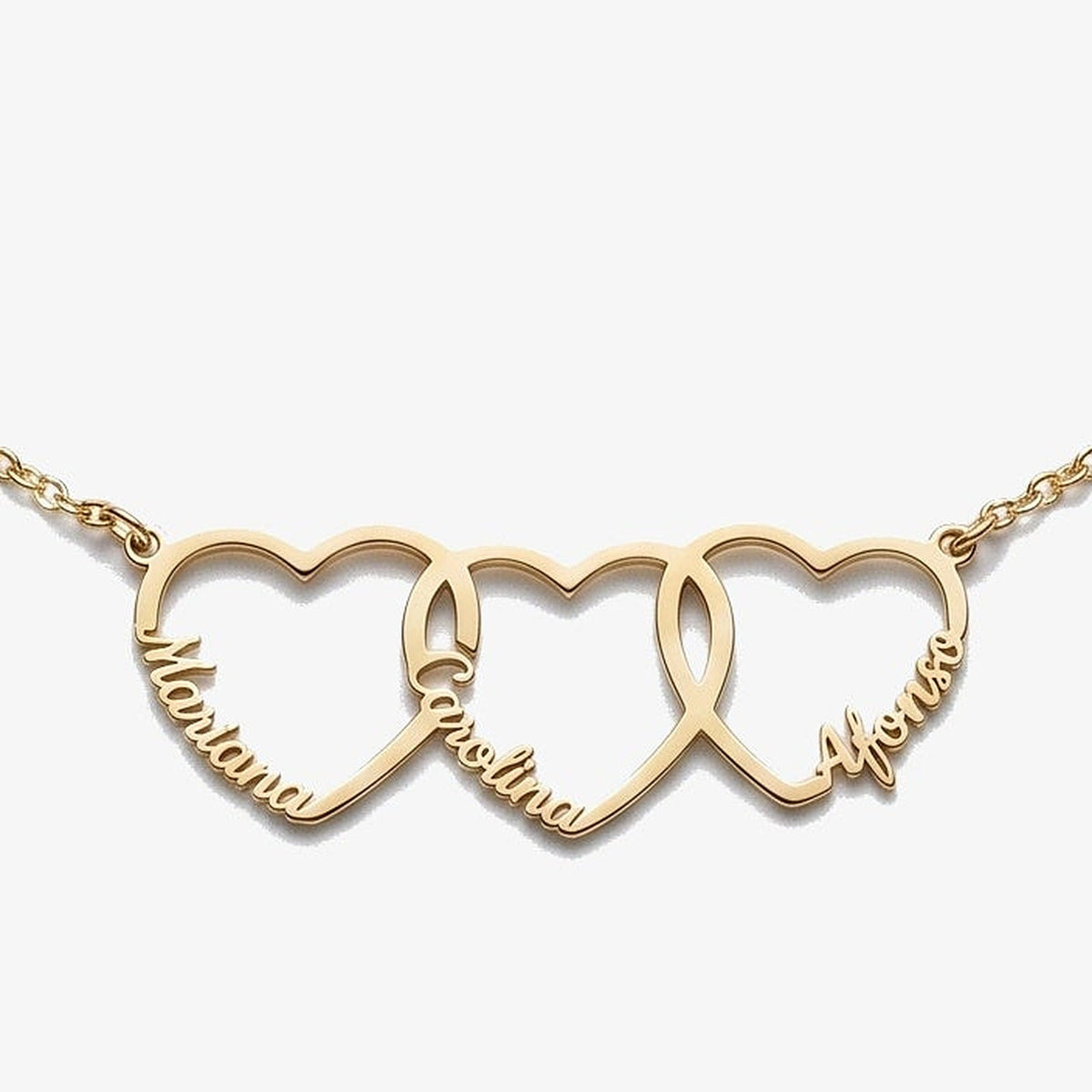 Collar de Corazones Entrelazados con Nombres