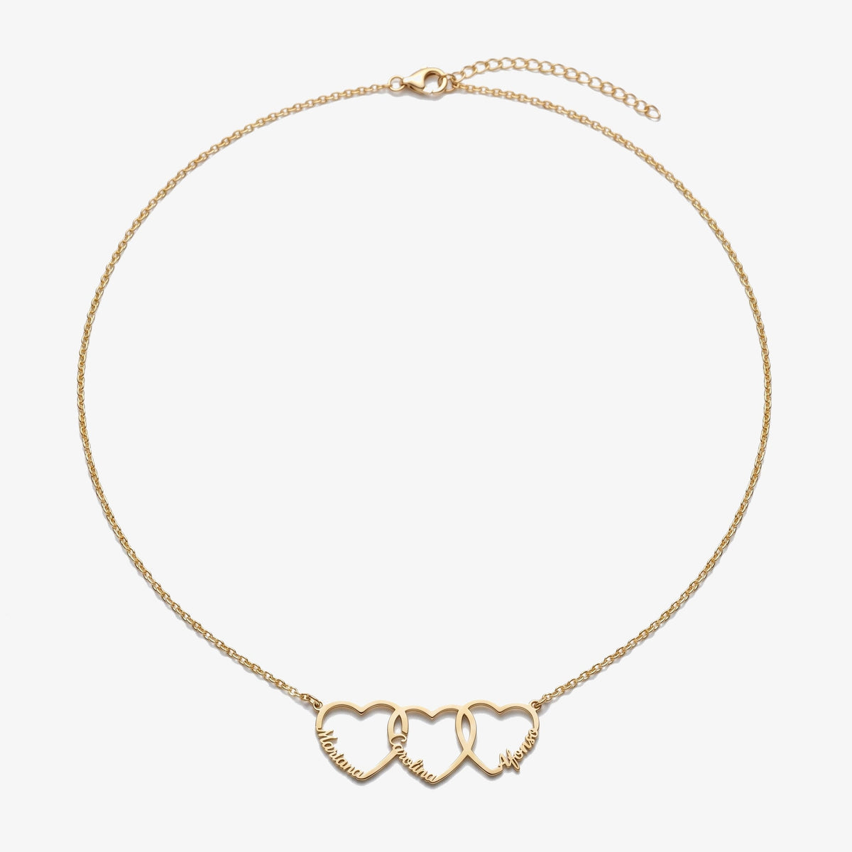 Collar de Corazones Entrelazados con Nombres
