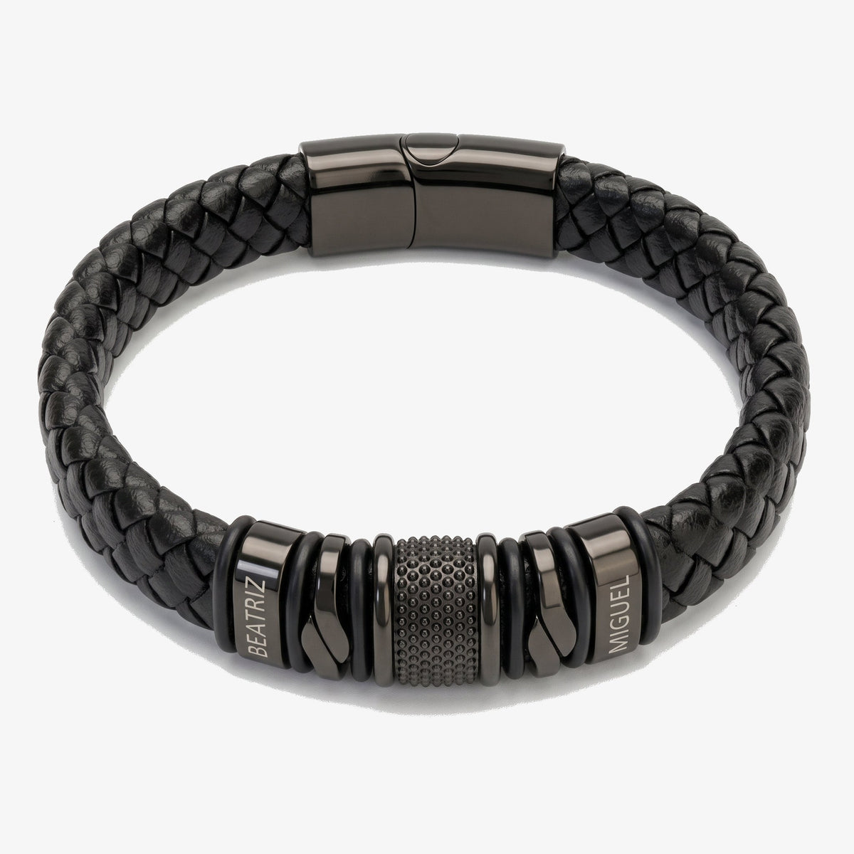 Pulseira de Couro com Nomes