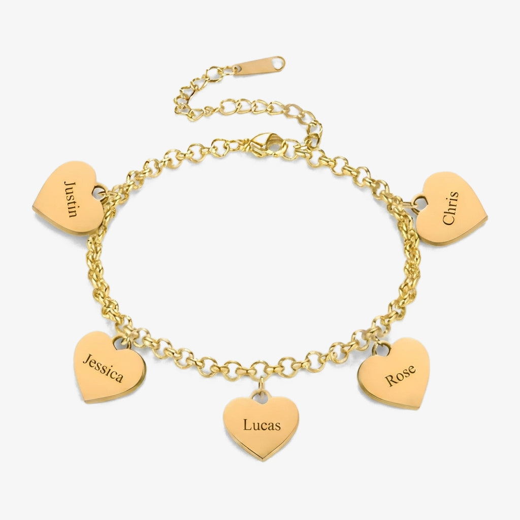 Pulsera Corazones con Nombres