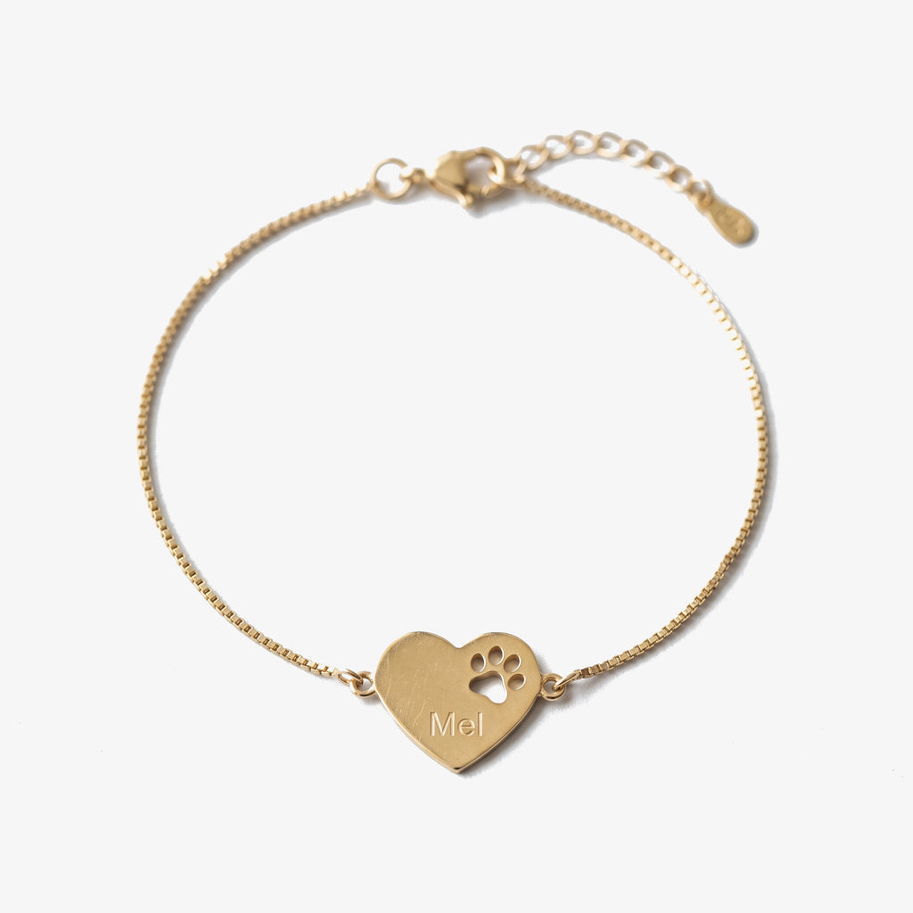 Pulsera Corazón con Huella y Nombre
